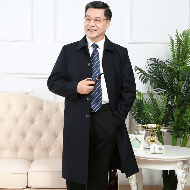 2019春秋中年男士风衣中长款免烫中老年男风衣商务爸爸风衣外套|msdalam kategori Pakaian Lelaki, windbreaker - dari Buy2taobao.com untuk memberikan perkhidmatan ejen Taobao profesional membeli