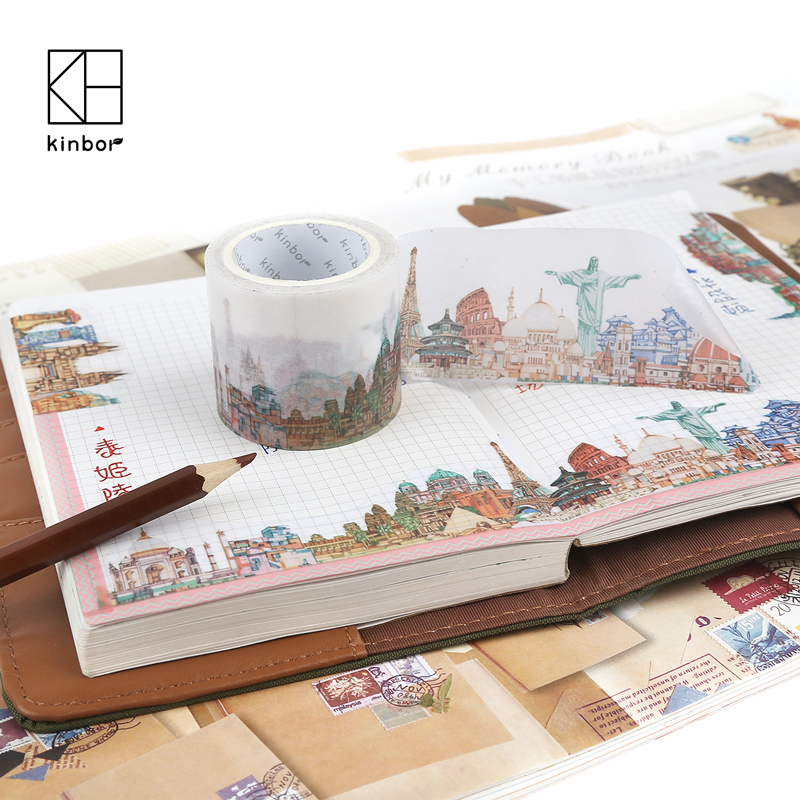 kinbor原创宽版手帐本和纸胶带可撕可写建筑图案装饰贴纸世界掠影|ruв категории электронный словарь/электрический бумажных книг/канцелярские принадлежности, клей товаров, лента/ленты/клей - от Buy2taobao.com для оказания профессиональной услуги покупки агента Taobao
