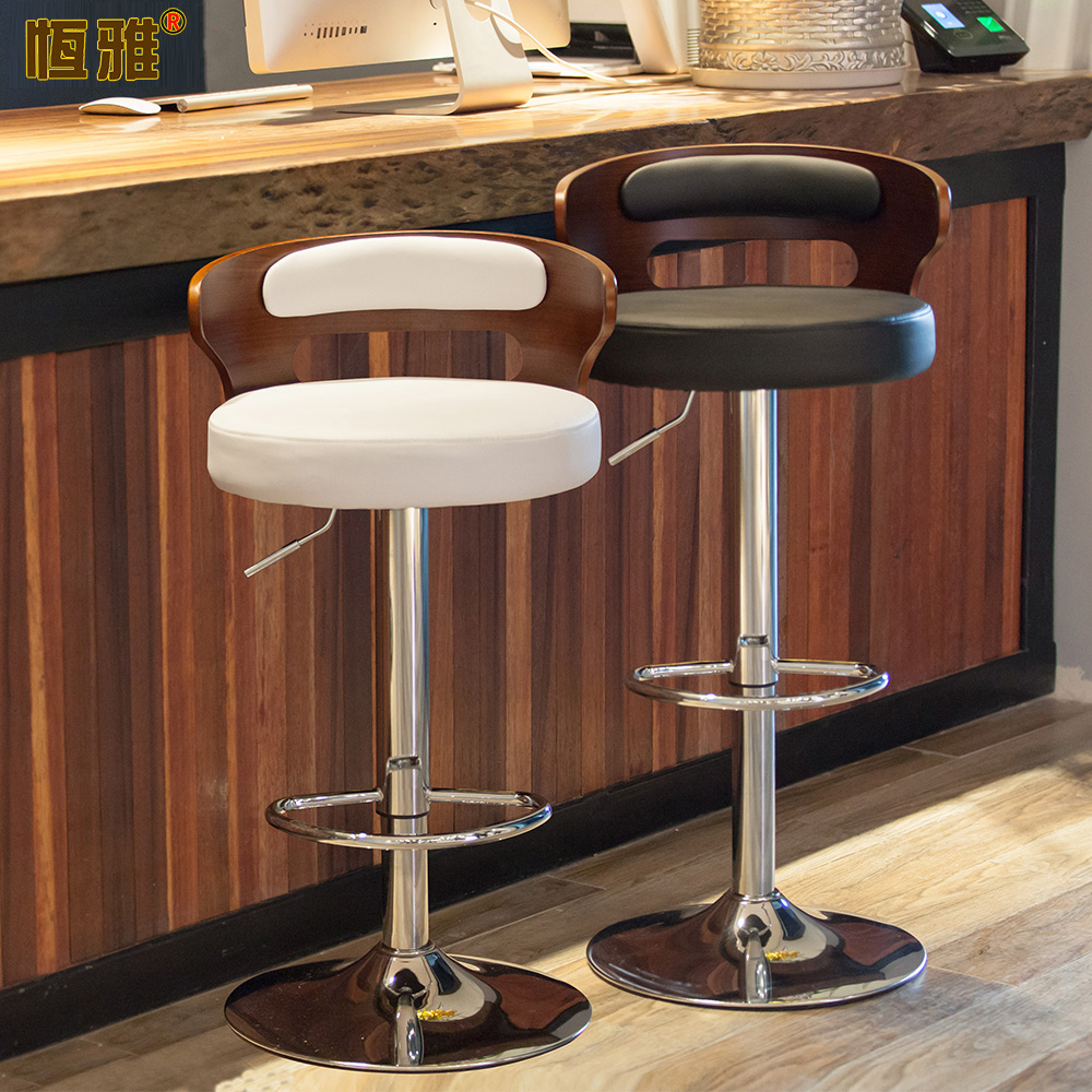 The bar chair Northern Europe Bar chair Bar stool rotate Chair lift solid wood backrest Cashier Reception Chairs Stoolin the Business/Office Furniture , Entertainment/Bar/KTV Furniture , Bar Stools category - from Buy2taobao.com to provide professional Taobao agent buy service