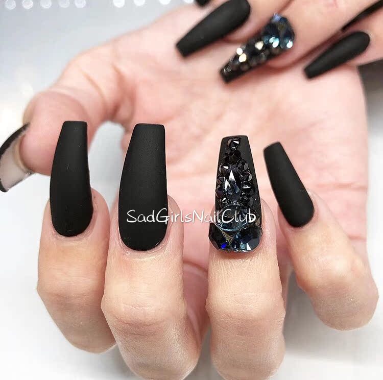 SadGirlsNailClub/欧美暗黑雾面黑色奥钻美甲甲片 手工定制|msdalam kategori Alat solek/minyak wangi/kecantikan, Nail Poland/Produk kuku (New), kosmetik kuku - dari Buy2taobao.com untuk memberikan perkhidmatan ejen Taobao profesional membeli
