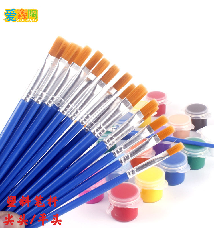儿童绘画笔刷涂鸦涂色丙烯水彩颜料幼儿园勾线笔排笔水粉尼龙笔刷在类目 玩具/童车/益智/积木/模型, 绘画类用品, 画笔/画刷中 - 来自Buy2taobao.com提供专业的淘宝代购服务