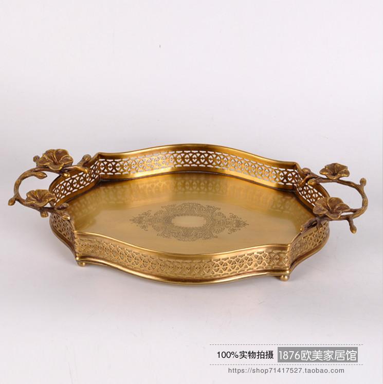 India Imported high-grade High-end Pure copper brass Plum blossom Tray Fruit plate American style Pure handwork Storage Decorative platein the Home accessories , Decorative items , Fruit plate/Fruit baskets category - from Buy2taobao.com to provide professional Taobao agent buy service