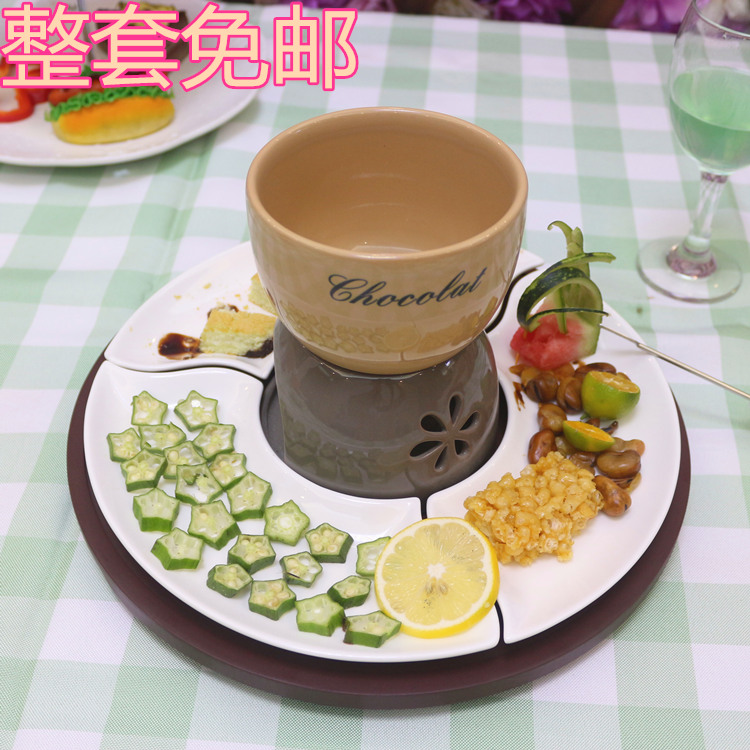 ceramics Large chocolate Fire Boiler Multiplayer Cheese Fire Boiler With cover cheese Hot Pot Stove Free Postin the Kitchen/Cooking utensils , Cooking utensils , Cookware/Pot/Kettle , Chafing dish category - from Buy2taobao.com to provide professional Taobao agent buy service