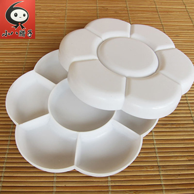 有盖梅花型调色盘 调色盒 颜料盘 画材 绘画工具 颜料调色盘 绘画在类目 玩具/童车/益智/积木/模型, 绘画类用品, 调色盘中 - 来自Buy2taobao.com提供专业的淘宝代购服务