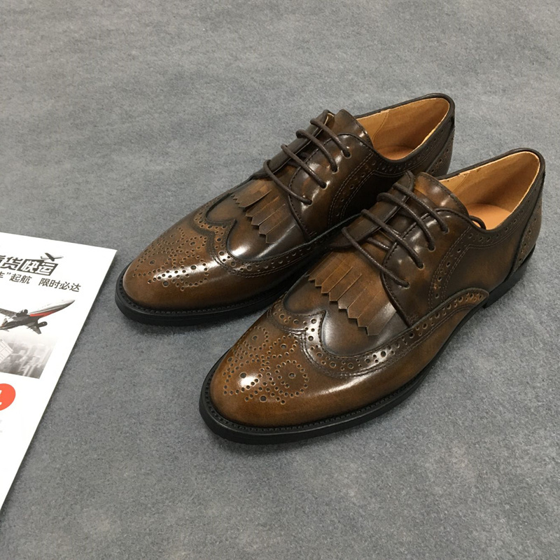 2018 spring and autumn new pattern Bullock Carved leather shoes Retro British style Low-heel tassels Frenum Women's shoesin the Women's Shoes, Low shoes category - from Buy2taobao.com to provide professional Taobao agent buy service