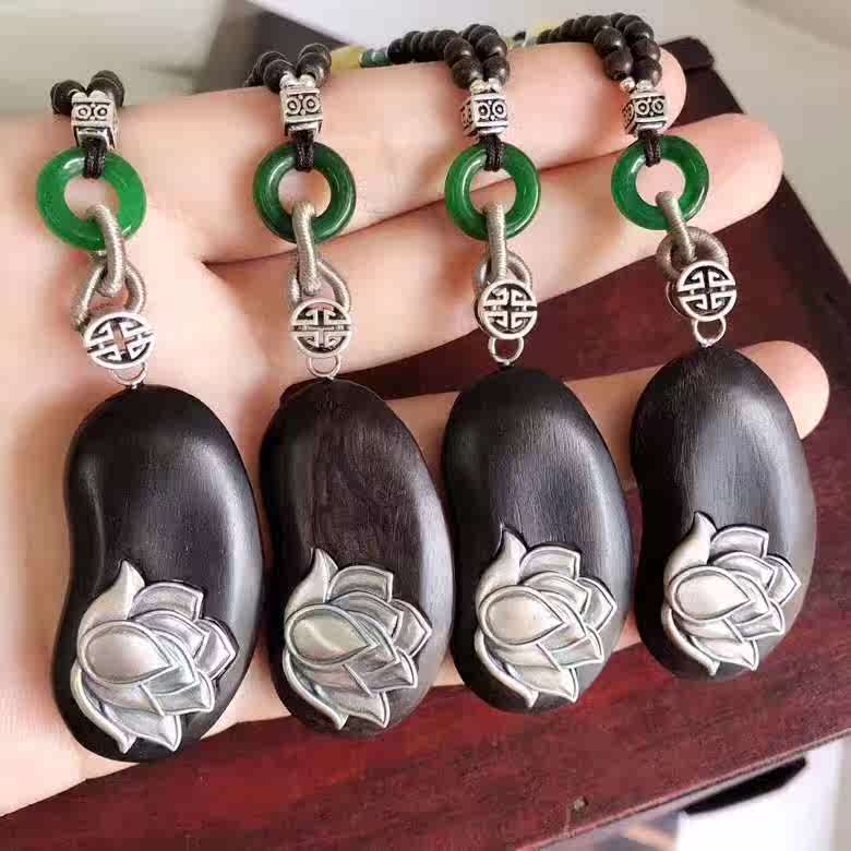natural Ebony Pigeonpea Necklace Thailand Handmade silver Set Jasper Aloe Beads Beeswax Turquoise Thai Silverin the Accessories/Fashion Jewelry, Pendant/Pendant category - from Buy2taobao.com to provide professional Taobao agent buy service