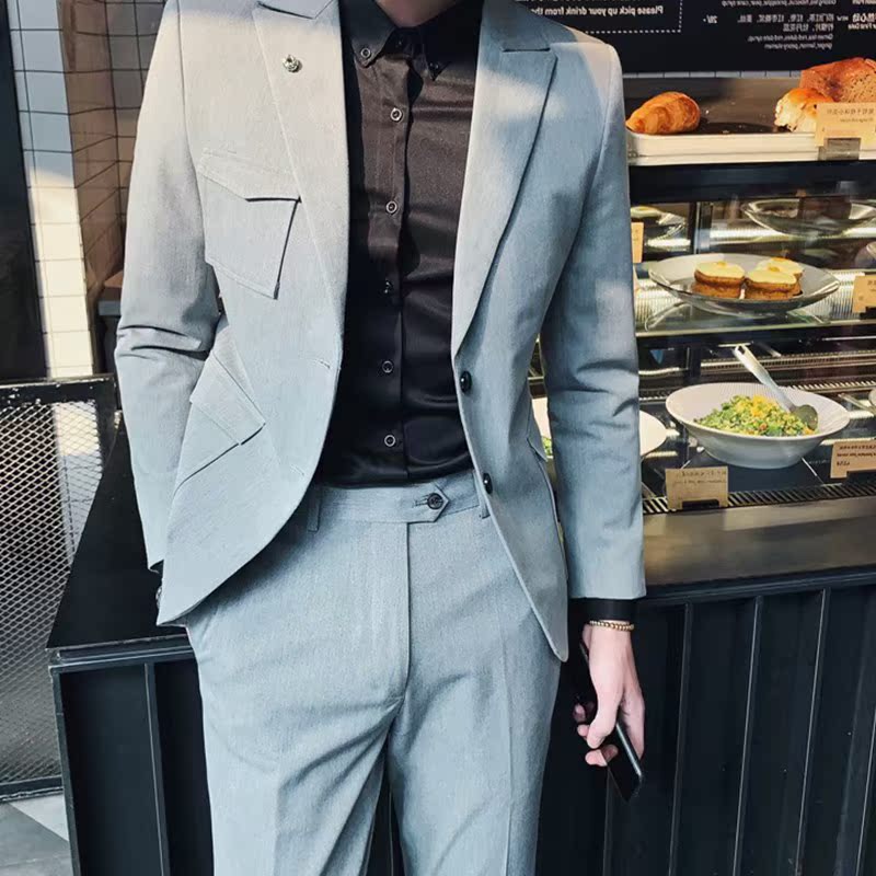 高档英伦风春夏新款休闲西服两件套装男韩版潮流帅气两粒扣小西装|msdalam kategori Pakaian Lelaki, saman - dari Buy2taobao.com untuk memberikan perkhidmatan ejen Taobao profesional membeli