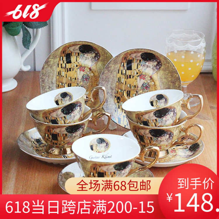 包郵陶瓷咖啡杯歐式簡約高檔餐具世界名畫古斯塔夫吻韓國親密愛人在類目 餐飲具, 咖啡器具, 咖啡杯中 - 來自Buy2taobao.com提供專業的淘寶代購服務
