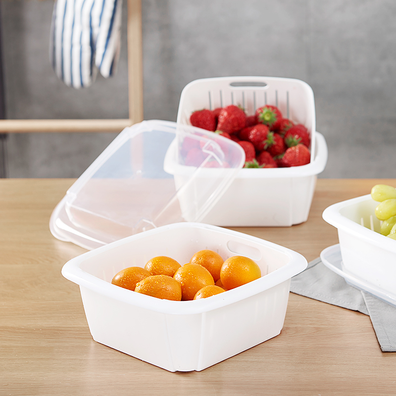 Japanese kitchen Leach basket Basin environmental protection Shelf dustproof With cover fruit Storage basket Vegetables Leach basketin the Tableware , Tableware , Fruit bowl/Fruit plate/Hamper category - from Buy2taobao.com to provide professional Taobao agent buy service