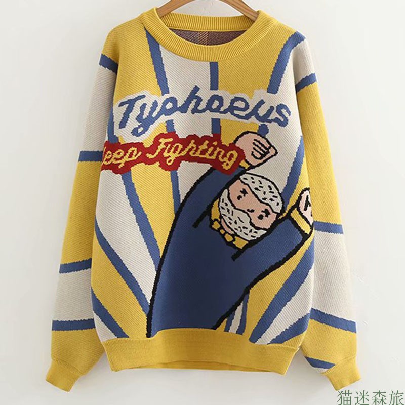 Refuel series The middle of the chest Grandfather Hand printing Two-sided Woven cotton T-shirts Socket sweater Easy Show thinin the Women's clothing/Boutique , Sweaters category - from Buy2taobao.com to provide professional Taobao agent buy service