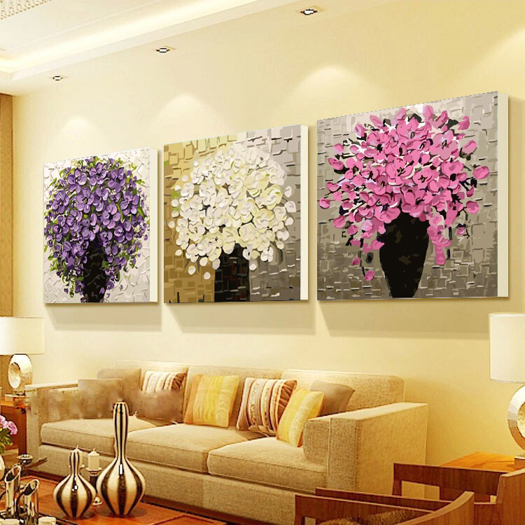加厚框數字油畫diy 客廳三聯三拼風景情侶花卉手繪裝飾畫在類目 家居飾品, 裝飾畫, DIY/數字油畫中 - 來自Buy2taobao.com提供專業的淘寶代購服務