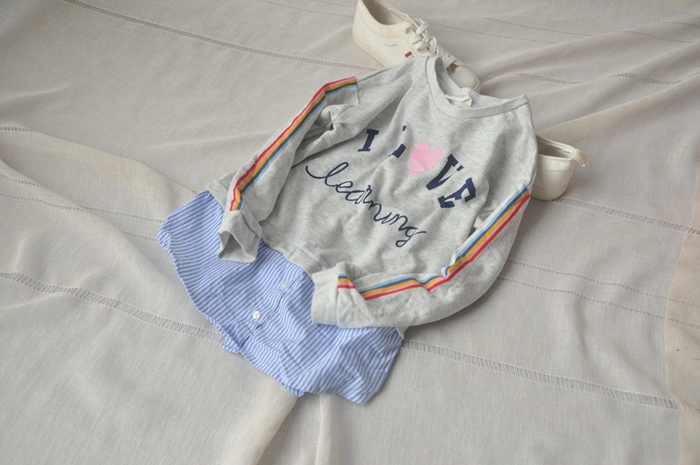 Smiled home Kids T-shirt girl Fake piece Sweater Terry letter Long sleeve Season new pattern synchronizationin the Children/Baby/Family fitted , Sweater/Fleece category - from Buy2taobao.com to provide professional Taobao agent buy service