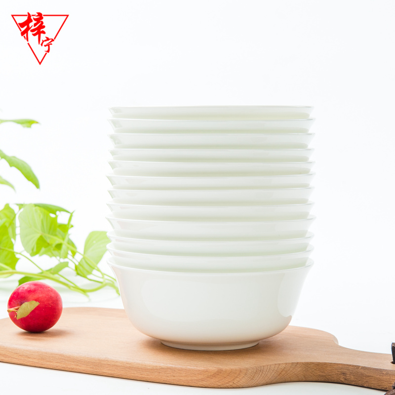 White Bone ceramics household tableware Chawanmushi Having dinner Haiwan Noodle bowl Soup bowl A bowl of instant noodles 6 inch Noodle Bowlin the Tableware , Tableware , Bowl category - from Buy2taobao.com to provide professional Taobao agent buy service