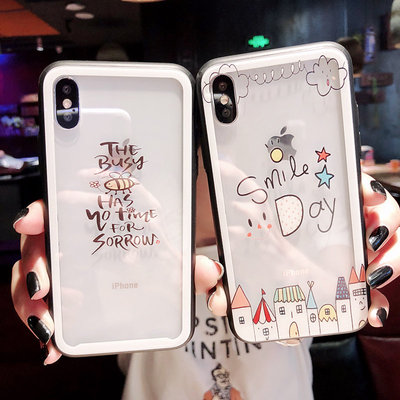 韩国蜜蜂iPhonexs max手机壳6钢化玻璃xr苹果8plus透明可爱女款7p