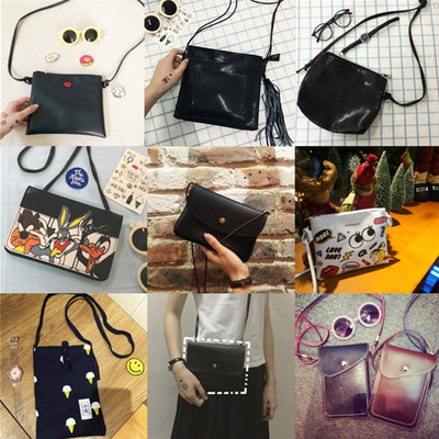 2017学院风单肩包手提手拿包手腕包斜挎复古小包包斜跨包方形女包