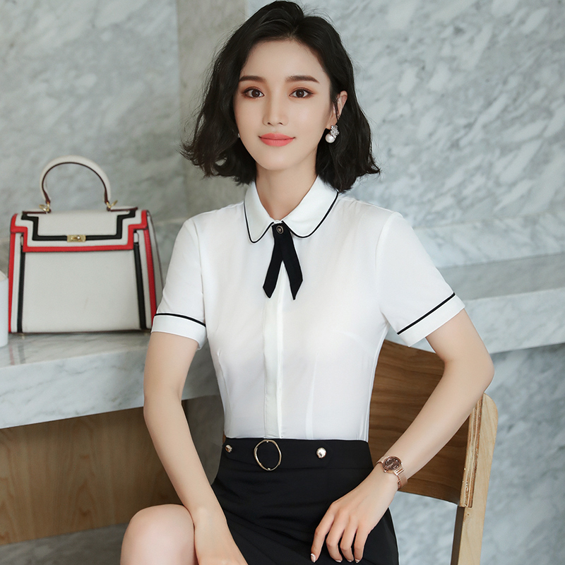 Occupational shirt female 2018 new pattern Business Suits OL white Short sleeved shirt shirt coverall Women's wearin the Women's clothing/Boutique , Shirt category - from Buy2taobao.com to provide professional Taobao agent buy service