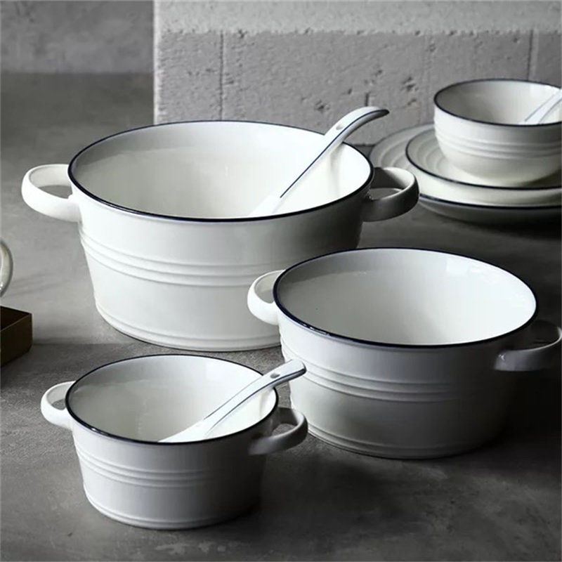 双耳汤碗带盖日式餐具龙虾碗大号汤盆面碗家用防烫碗单个北欧风碗|ruв категории посуда, посуда, чаша - от Buy2taobao.com для оказания профессиональной услуги покупки агента Taobao