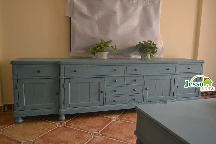 American style Mediterranean Sea lengthen solid wood TV cabinet Real shot American style solid wood TV cabinet Special Offer Hall cabinet combination TV cabinetin the Residential furniture , Cabinet , TV cabinet category - from Buy2taobao.com to provide professional Taobao agent buy service