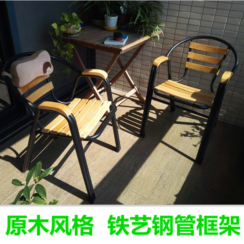 balcony Wooden chair Iron art chair Chair leisure time Tea shop originality modern Tea solid wood Simplicity Iron boardin the Residential furniture , Outdoor/Patio furniture , Chairs Kit category - from Buy2taobao.com to provide professional Taobao agent buy service