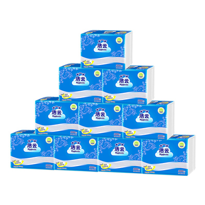 洁云平板卫生纸加韧300张10包原生浆厕纸草纸柔韧厚实