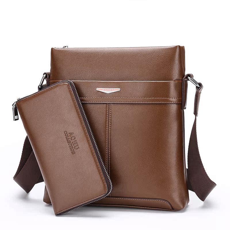 【今日特卖】真皮男包单肩包男士包包休闲包竖款斜挎包商务手提公文包韩版背包_秒购网