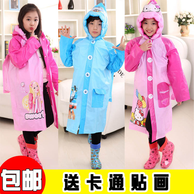 包邮儿童雨衣雨披学生带书包位男女童充气帽檐潮小孩雨衣