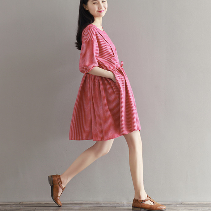maternity dress spring clothes Dress new pattern Sen family literature Retro Red stripe Easy Large Cotton and hemp Women dress summerin the Maternity/Maternal supplies/Nutrition , Maternity , Dress category - from Buy2taobao.com to provide professional Taobao agent buy service