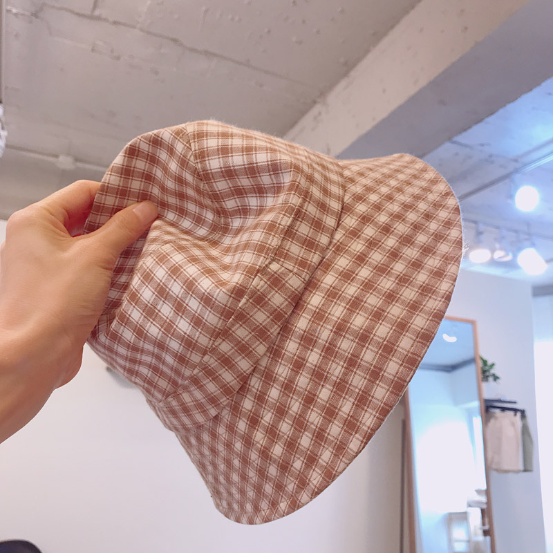 HAM Korea purchasing Coffee Plaid lovely leisure time Bucket hats Hatin the Accessories/Leather belt/Hat/Muffler , Hat category - from Buy2taobao.com to provide professional Taobao agent buy service