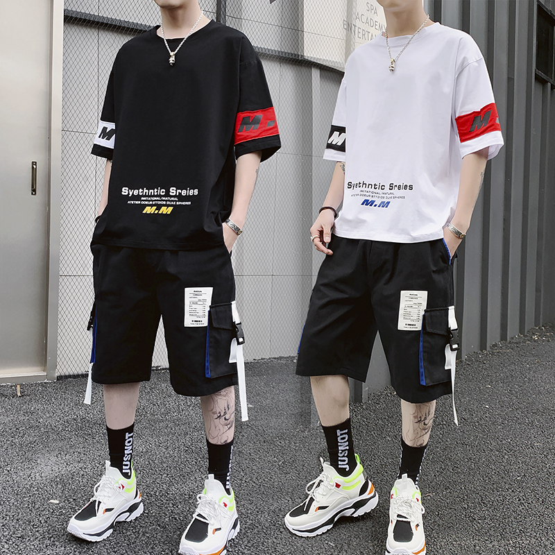 "Dart" Short sleeved T-shirt suit summer Trend motion Two piece set man work clothes leisure time clothesin the Men's clothing, Set , Leisure sports suit category - from Buy2taobao.com to provide professional Taobao agent buy service