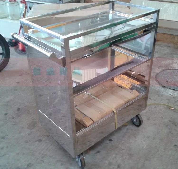 不锈钢小吃手推车餐饮点心糕点车专用食品柜摆摊早餐快餐车送餐车在类目 商业/办公家具, 餐饮/烘焙家具, 餐车中 - 来自Buy2taobao.com提供专业的淘宝代购服务