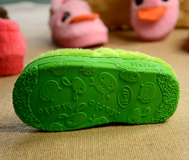 Free shipping a family of three parent-child shoes children shoes big yellow duck baby the whole package with cotton slippers warm home fluff