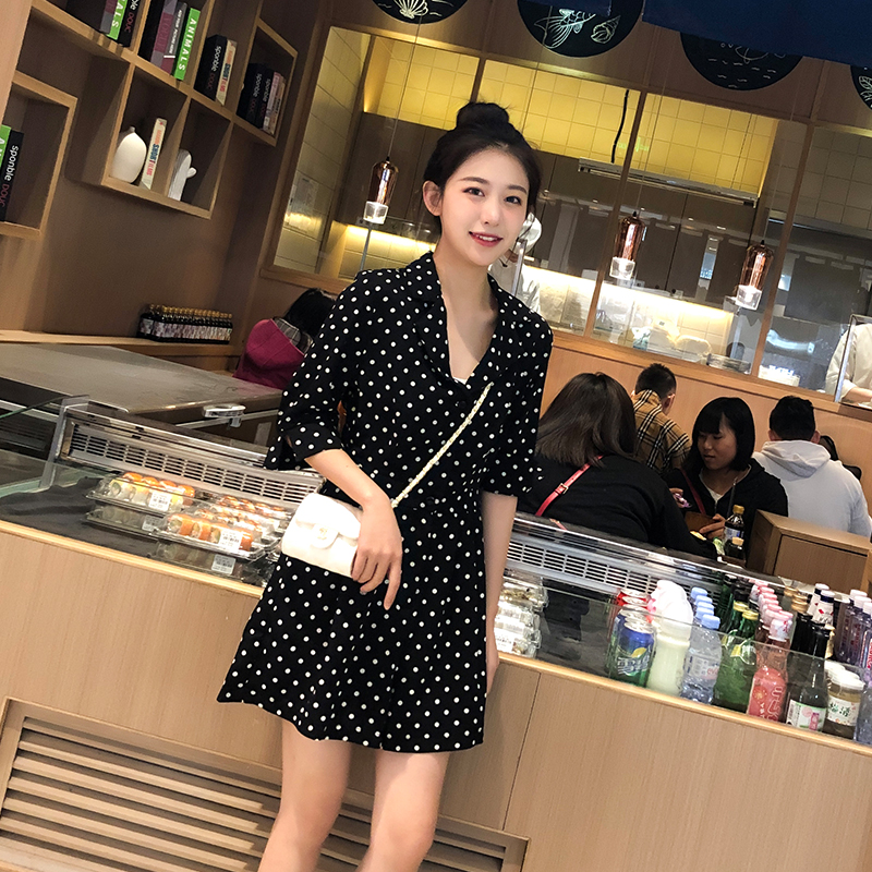 fashion black and white Dot Conjoined Short sleeved shorts 2019 new pattern Korean Edition Easy Show thin Wave Dressin the Women's clothing/Boutique , Pants , Casual pants category - from Buy2taobao.com to provide professional Taobao agent buy service