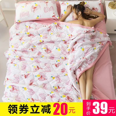 水洗棉夏凉被夏天空调被双人春秋薄被子单人学生夏被儿童夏季被芯