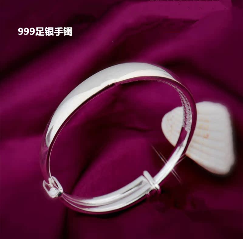 包邮999足银纯光面手镯镯子女S990纯银素银手圈银圈子可调节大小在类目 饰品/流行首饰/时尚饰品新, 手镯中 - 来自Buy2taobao.com提供专业的淘宝代购服务