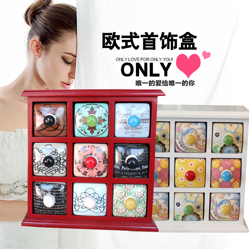 European style Solid wood jewelry box High-capacity wooden Jewelry storage box Jewelry Box woodiness ceramics Drawer jewelry boxin the Storage consolidation , Home Storage appliances , Storage Rack , Jewelry rack category - from Buy2taobao.com to provide professional Taobao agent buy service
