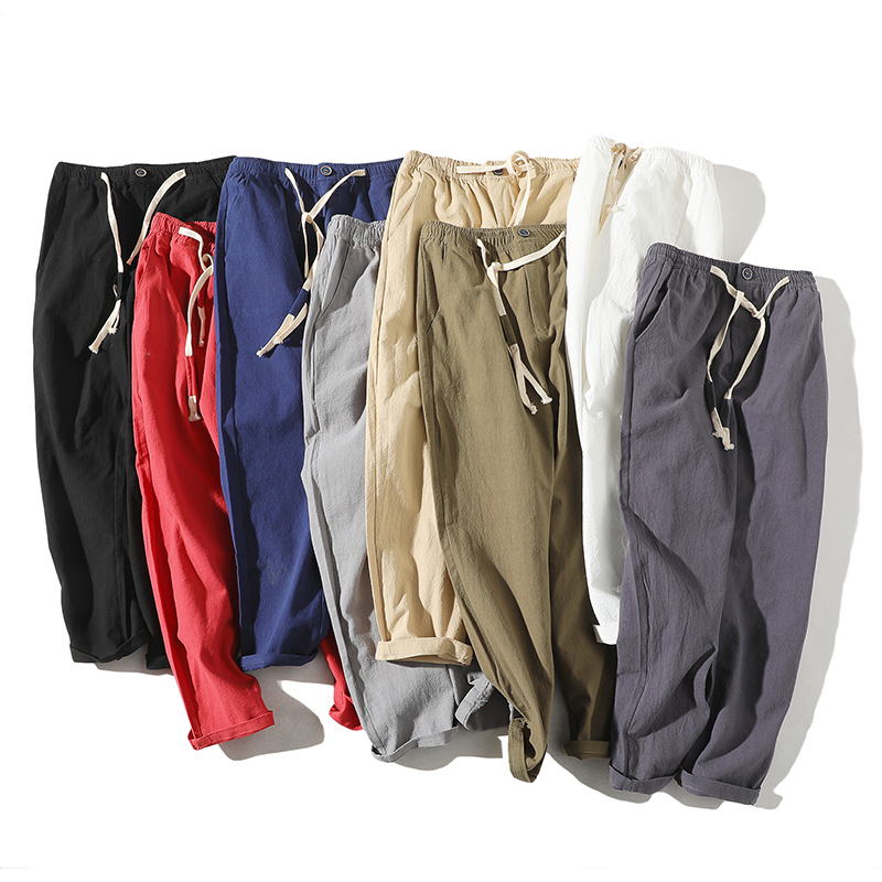 summer Chiffon Wide leg pants cone Ninth pants Large Easy Straight Carrot pants Ultra-thin models Cigarette pantsin the Men's clothing, Casual pants category - from Buy2taobao.com to provide professional Taobao agent buy service