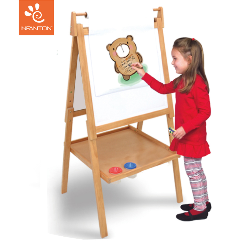 Infanton Two-sided magnetic solid wood children Drawing board Easel WordPad Drawing board Scaffolding Tangram blackboardin the Toy/Childs/Puzzle/Building block/Model , Painting Supplies , Sketchpad category - from Buy2taobao.com to provide professional Taobao agent buy service