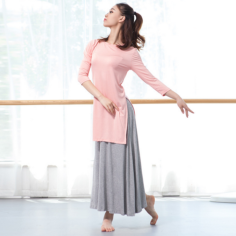 莫代尔下摆开叉现代舞练功服舞蹈服演出集训服中长款舞蹈服在类目 运动/瑜伽/健身/球迷用品, 舞蹈/健美操/体操, 现代舞, 现代舞服装中 - 来自Buy2taobao.com提供专业的淘宝代购服务