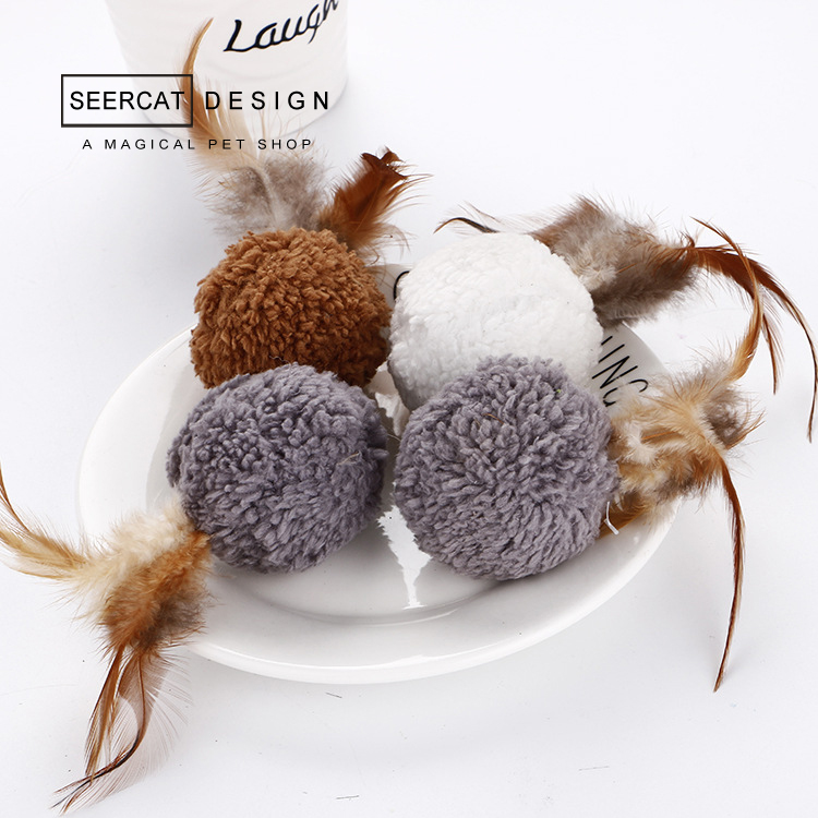 Small colored cat Cat Toys Mint Plush Ball Kitty Molar Feather Cat teaser stick Pets Supplies Vocalization Toysin the Pet/Pet food and supplies , Cat/Dog Toys , Rubber Ball/Ball Toys category - from Buy2taobao.com to provide professional Taobao agent buy service