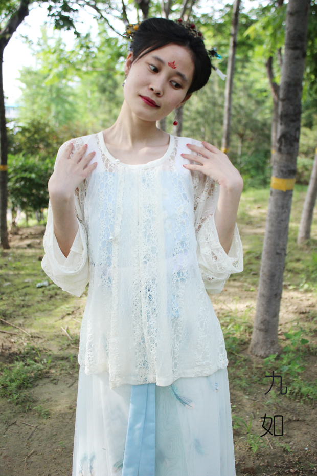 【九如】漢服女唐制圓領衫坦領上襦蕾絲圓領衫夏季透氣百搭可定制在類目 個性定製/設計服務/DIY, 服飾箱包定製, 服裝定製, 民族服裝定製中 - 來自Buy2taobao.com提供專業的淘寶代購服務