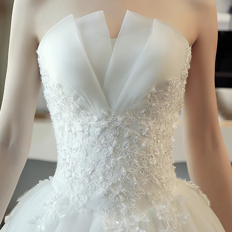 婚纱女新娘礼服拖尾公主梦幻2019新款白色抹胸简约韩式奢爱购时尚|msdalam kategori Butik wanita / wanita, perkahwinan/Cheongsam/pakaian, perkahwinan - dari Buy2taobao.com untuk memberikan perkhidmatan ejen Taobao profesional membeli