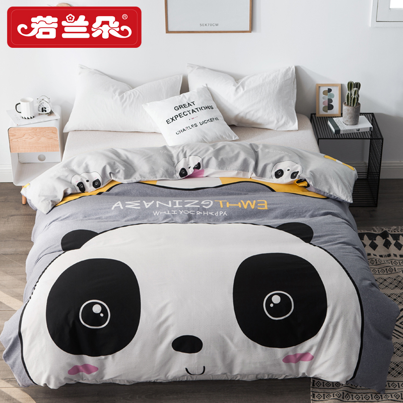 Orchids flowers RUOLANDUO Cotton Cartoon lovely Quilt cover pure cotton Quilt cover singleton Double isin the Bedclothes , Quilt category - from Buy2taobao.com to provide professional Taobao agent buy service