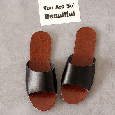 北欧居家真皮凉拖鞋夏季防臭室内情侣地板拖鞋男女静音防滑牛筋底