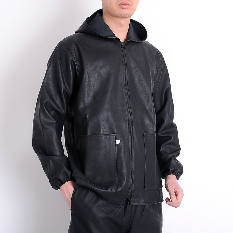 春夏男士防油防水耐磨連帽單皮衣修車水産洗車勞保PU工作服皮罩衣在類目 男裝, 皮衣中 - 來自Buy2taobao.com提供專業的淘寶代購服務