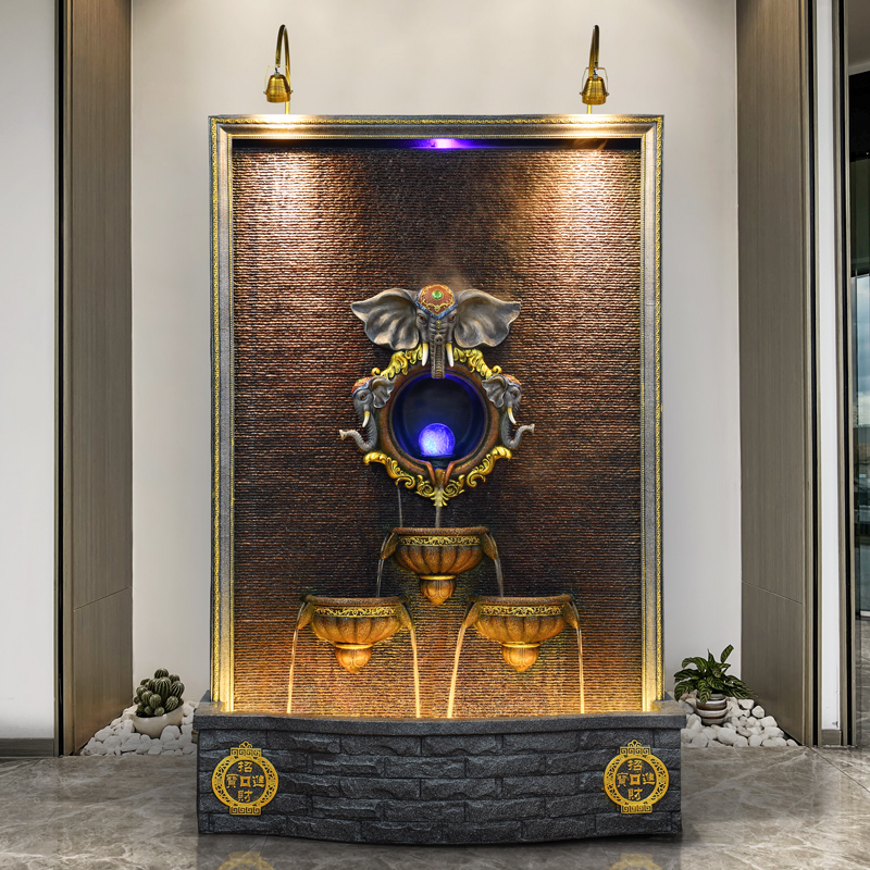 European style large Water curtain Rockery water fountain Decoration company Reception hotel Lobby Customize LOGO Sloganin the Home accessories , Decoration category - from Buy2taobao.com to provide professional Taobao agent buy service