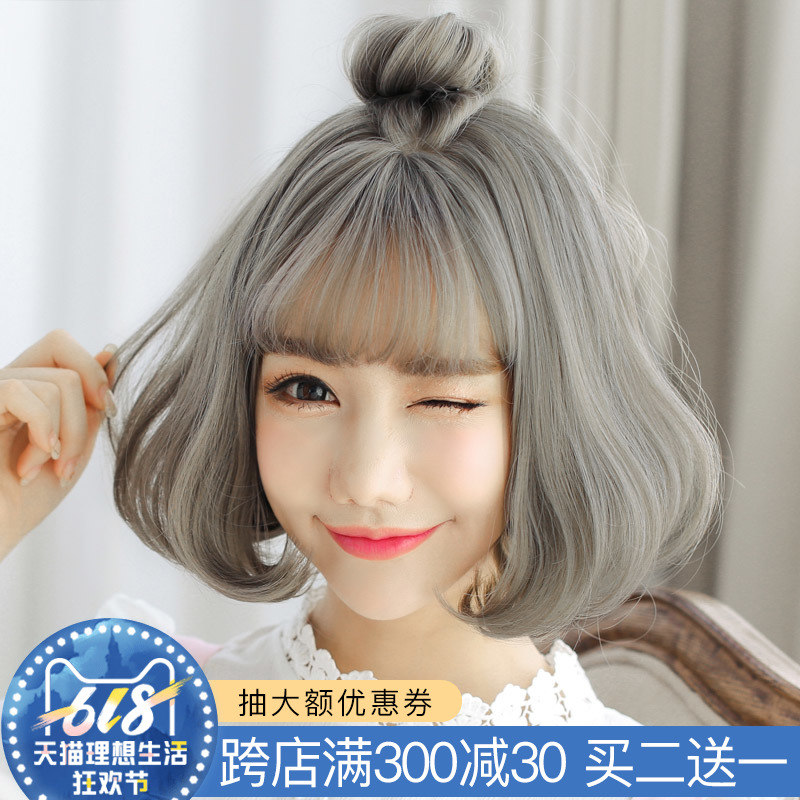 假发女短发bobo头短卷发韩国空气薄刘海内扣修脸蓬松自然圆脸发套在类目 美发护发/假发, 假发, 整顶假发中 - 来自Buy2taobao.com提供专业的淘宝代购服务