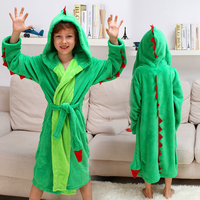 Autumn and winter children Coral robe baby Bathrobe Flannel Boy Cartoon Home Furnishings dinosaur pajamas thickeningin the Children/Baby/Family fitted , Children tracksuit , Home gowns/Nightwear category - from Buy2taobao.com to provide professional Taobao agent buy service