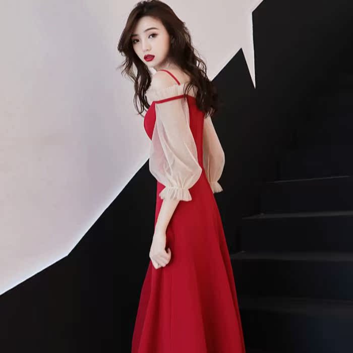 秋装女2018新款一字露肩吊带长裙女人味礼服裙性感修身加长连衣裙|ruв категории Женская одежда, Cвадебные платья, платье/вечернее платье - от Buy2taobao.com для оказания профессиональной услуги покупки агента Taobao