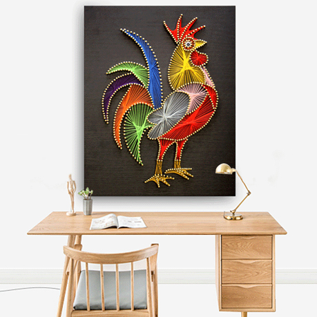 五彩雄鸡纱线画成品 彩鸡钉子毛线绕线装饰画DIY手工制作材料包|ruв категории Домашний быт, декоративная живопись, DIY/цифровой живописи - от Buy2taobao.com для оказания профессиональной услуги покупки агента Taobao
