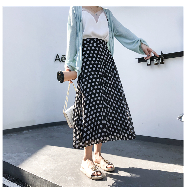 skirt Mid length version Pleated skirt 2019 new pattern Korean Edition Paige Wave Versatile A word skirtin the Women's clothing/Boutique , Skirts category - from Buy2taobao.com to provide professional Taobao agent buy service